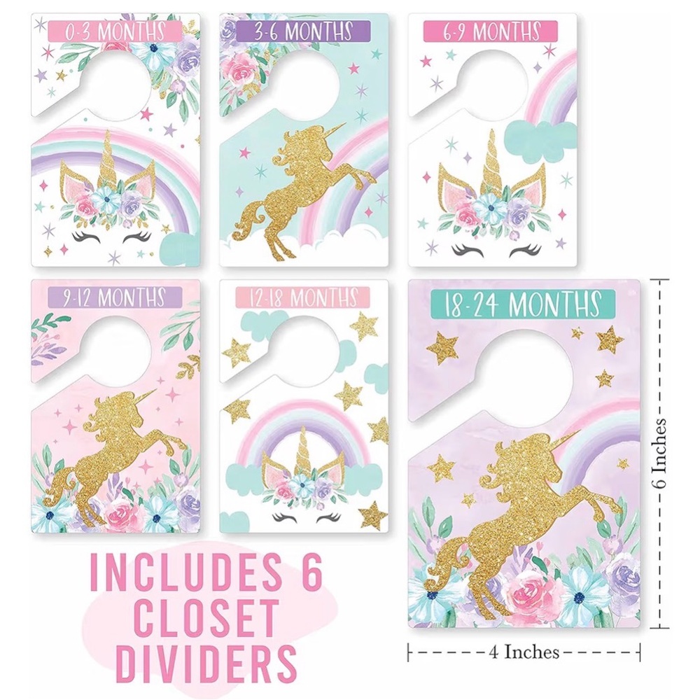 6 Baby Closet Dividers Nursery Organization . Unicorn